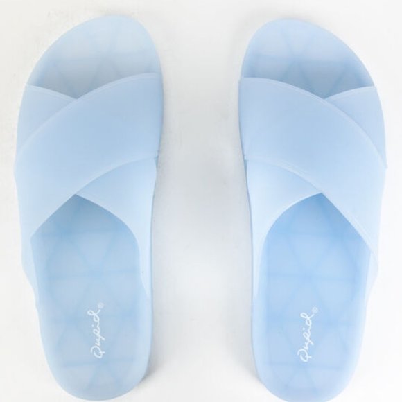 NWT Qupid Blue Jelly Slides - Picture 2 of 6